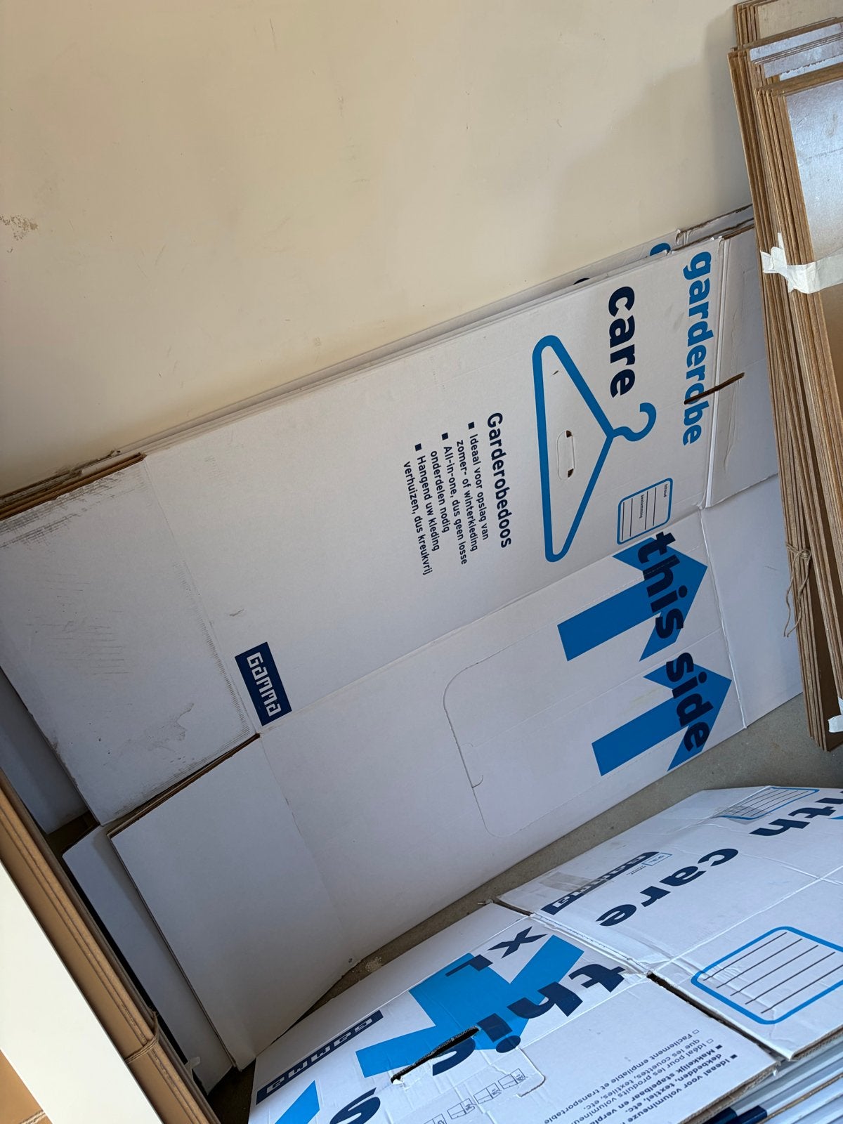 4 x Garderobedoos Gamma - Ideaal voor verhuizing, Ophalen, 40 tot 60 cm, Opvouwbaar, 50 tot 75 cm