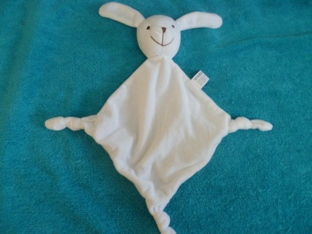 wit velours konijn haas doekje lapje, Kinderen en Baby's, Speelgoed | Knuffels en Pluche, Zo goed als nieuw, Overige typen, Met label
