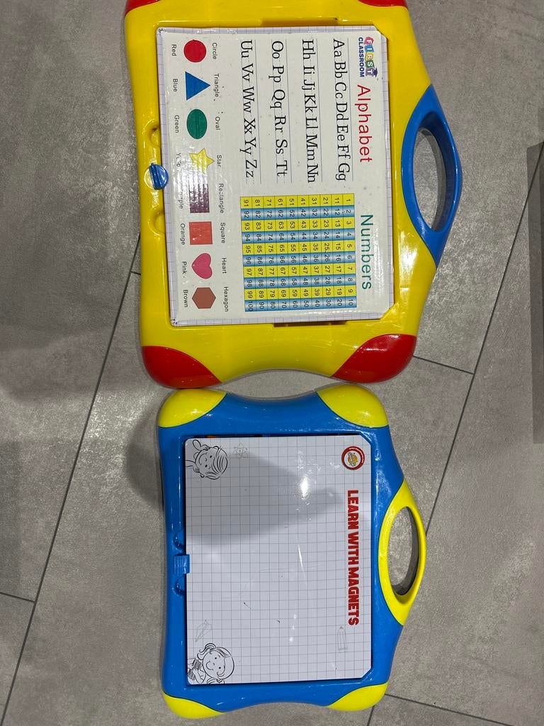 Magnetisch tekenbord en alfabet/cijferbord, Ophalen of Verzenden, Gebruikt, Knutselen