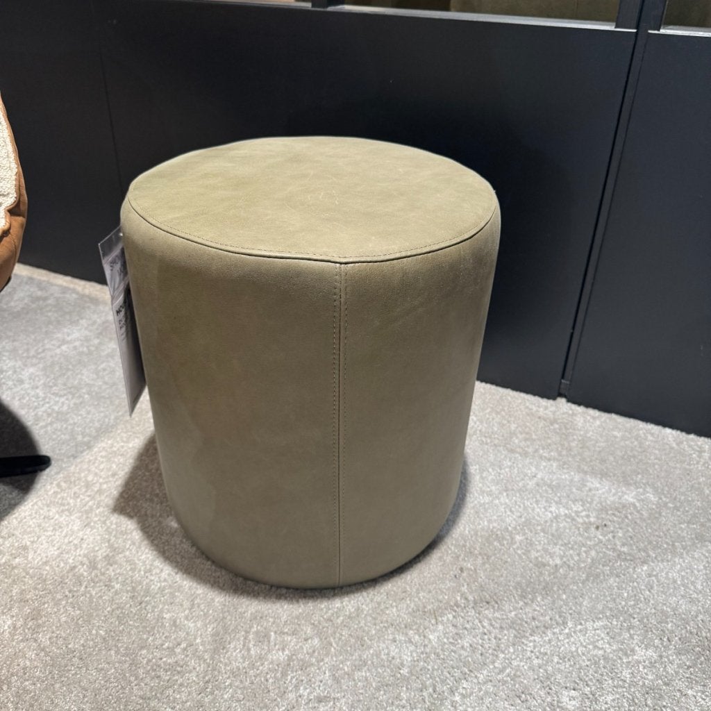 Dutchz 1300 Hocker - Leder Groen Ø60cm - House of Dutchz, Niet ingevuld, Niet ingevuld, Niet ingevuld