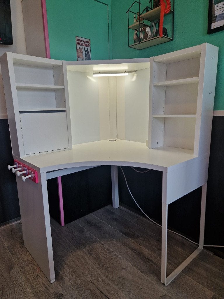 Bureau, Gebruikt, Opzetstuk, Hout, IKEA