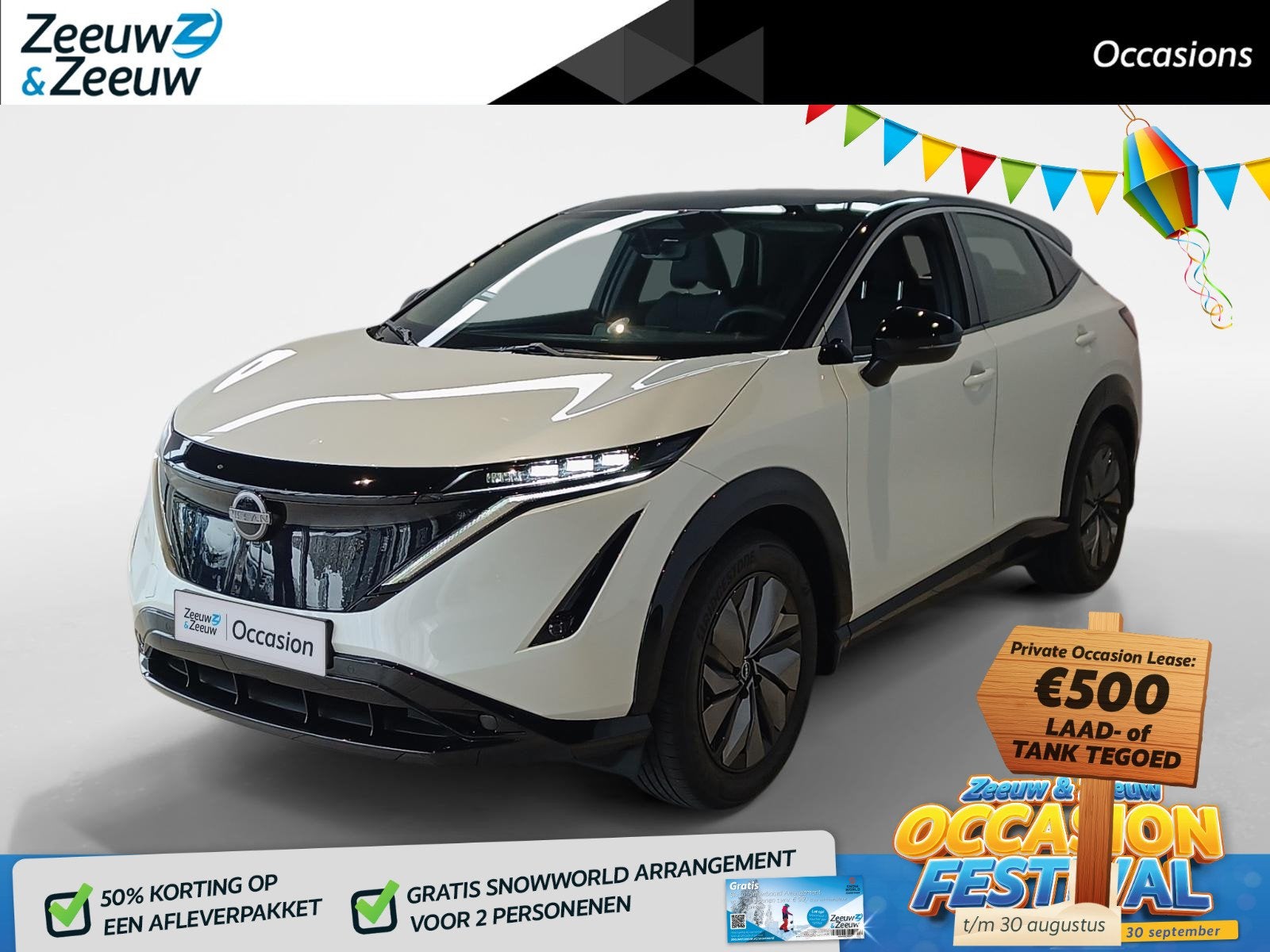 Nissan Ariya Limited Edition 66 kWh *afneembare trekhaak*Ach, Auto's, Dealer onderhouden, Stof, Gebruikt, Wit