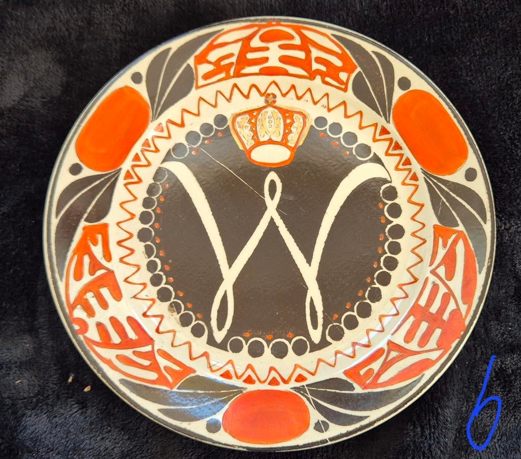 Gedenkbord Koningin Wilhelmina 1898 Petrus regout, Ophalen of Verzenden