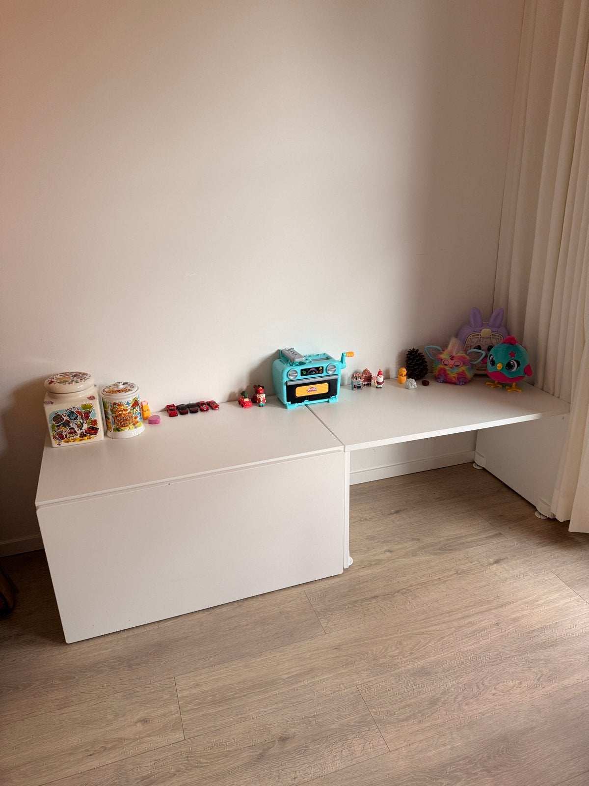 IKEA Småstad Bureau met Opbergruimte - Wit, Ophalen, Opbergruimte, Gebruikt, IKEA