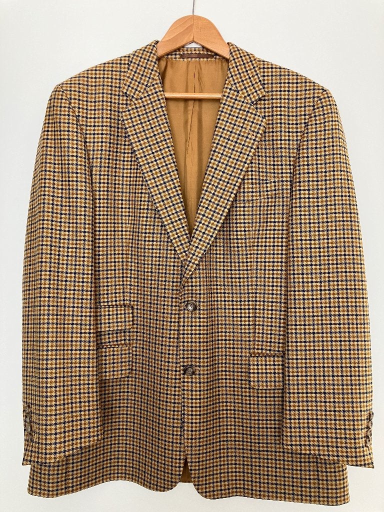 Bruin – Blauw geblokt Colbert maat 52 , Kleding | Heren, Ophalen of Verzenden, Gedragen, Maat 52/54 (L), Blauw