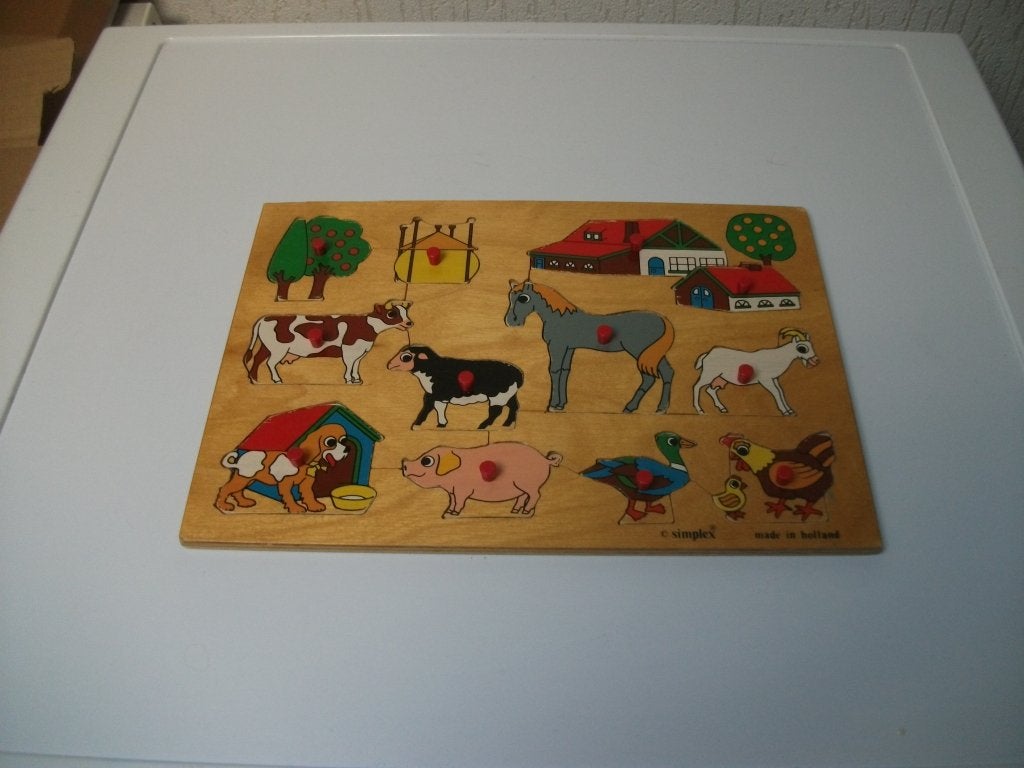 Puzzel simplex boerderij 12 delig, Ophalen of Verzenden, Gebruikt