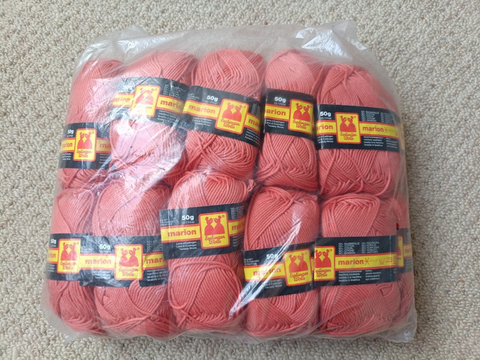 20 bolletjes van 50 g van wol Marion, Hobby en Vrije tijd, Ophalen of Verzenden, Nieuw, Breien of Haken, Wol of Garen