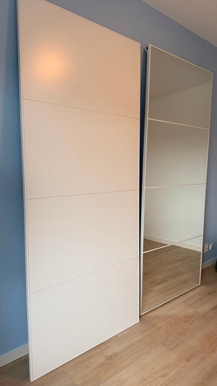 Schuifdeuren Pax kast (2x 1 meter) met schuifsysteem, Ophalen, Overige materialen, Gebruikt, 200 cm of meer