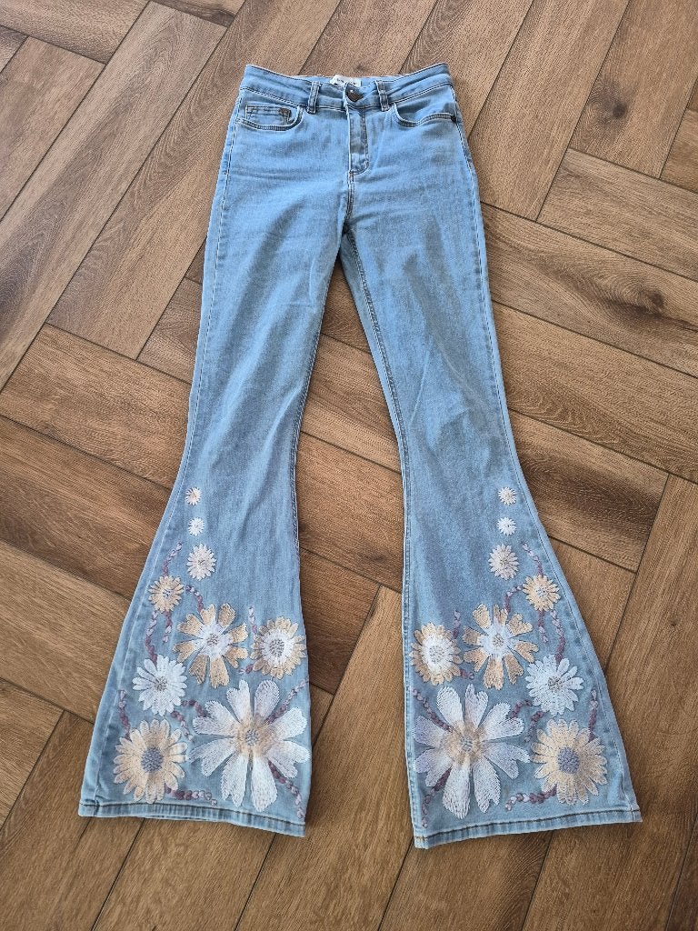 Super leuke flared broek van Fabienne Chapot, maat 26, Blauw, Ophalen of Verzenden, Zo goed als nieuw, Fabienne Chapot