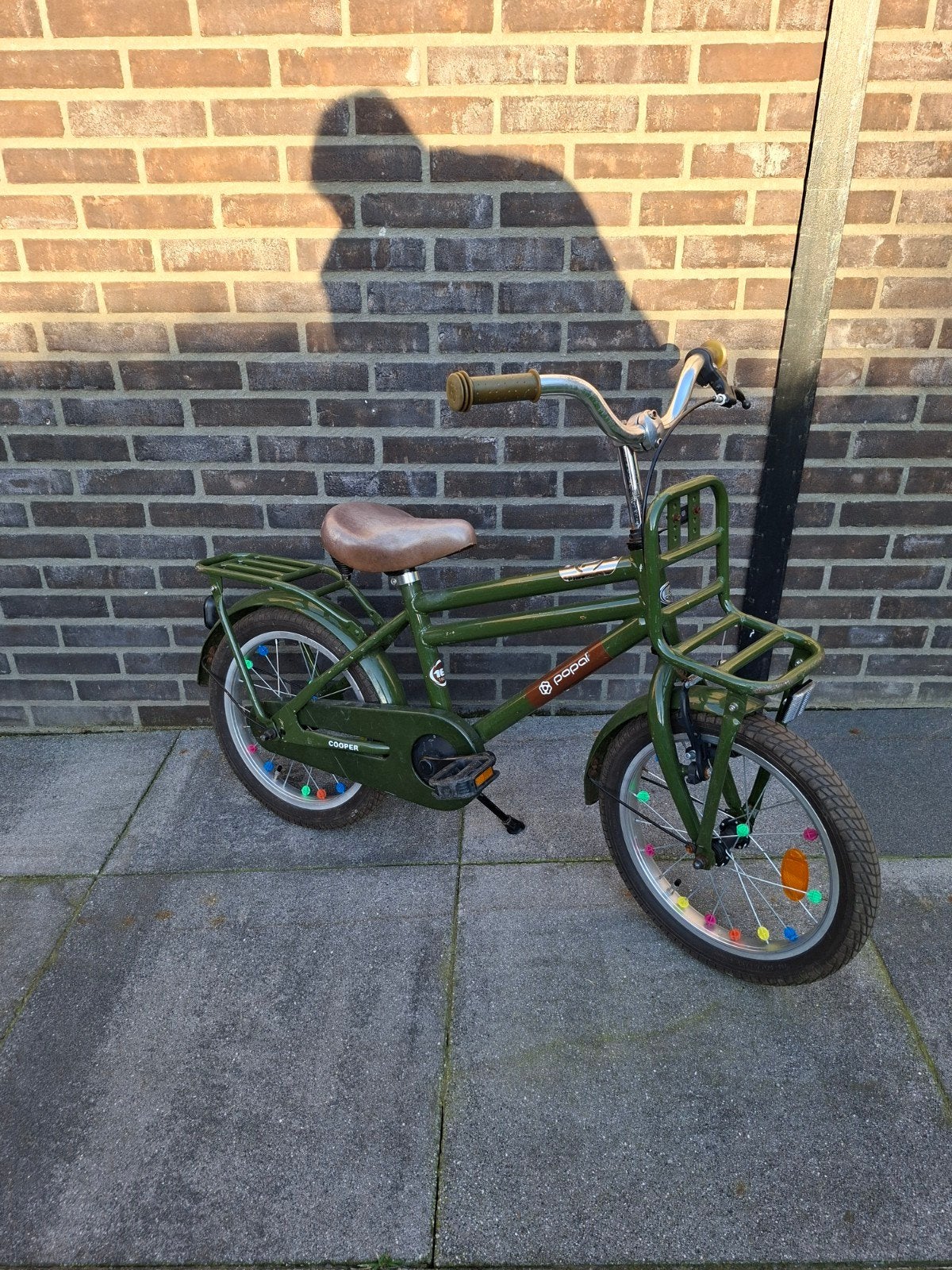 Popal Cooper 16 inch cargo fiets - Groen, Ophalen, Terugtraprem, Popal transport fiets, 16 tot 20 inch