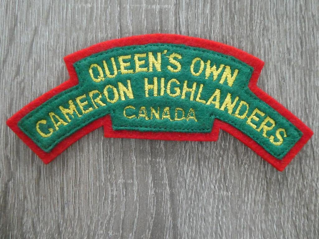 Queen's Own Cameron Highlanders Canada shoulder sleeve., Verzamelen, Militaria | Tweede Wereldoorlog, Ophalen of Verzenden, Landmacht