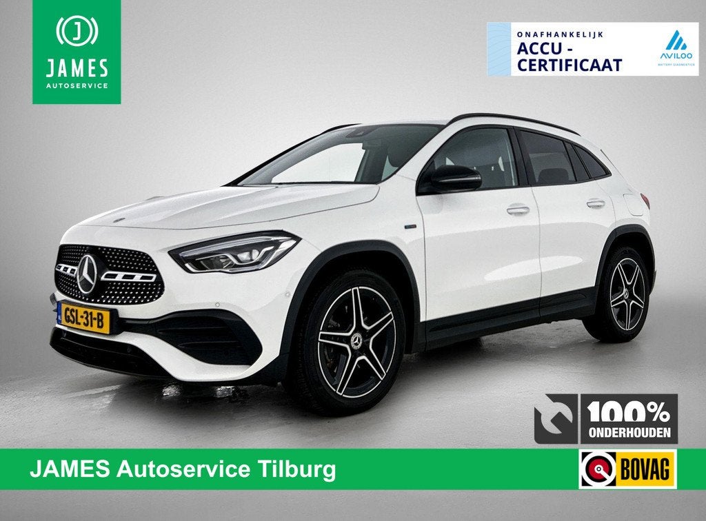Mercedes-Benz GLA-klasse 250 e Plug-In AMG Line WIDE-SCREEN, Auto's, 12 maanden, Euro 6, Leder en Stof, Wit