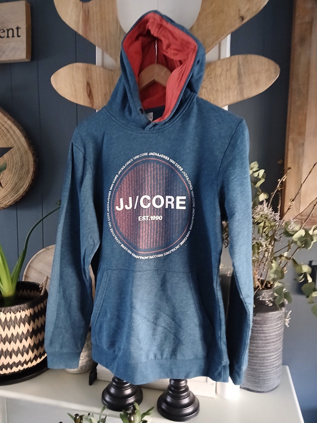 Mooie blauwe hoodie jack and jones maat m, Ophalen of Verzenden, Zo goed als nieuw, Jack and Jones, Maat 48/50 (M)