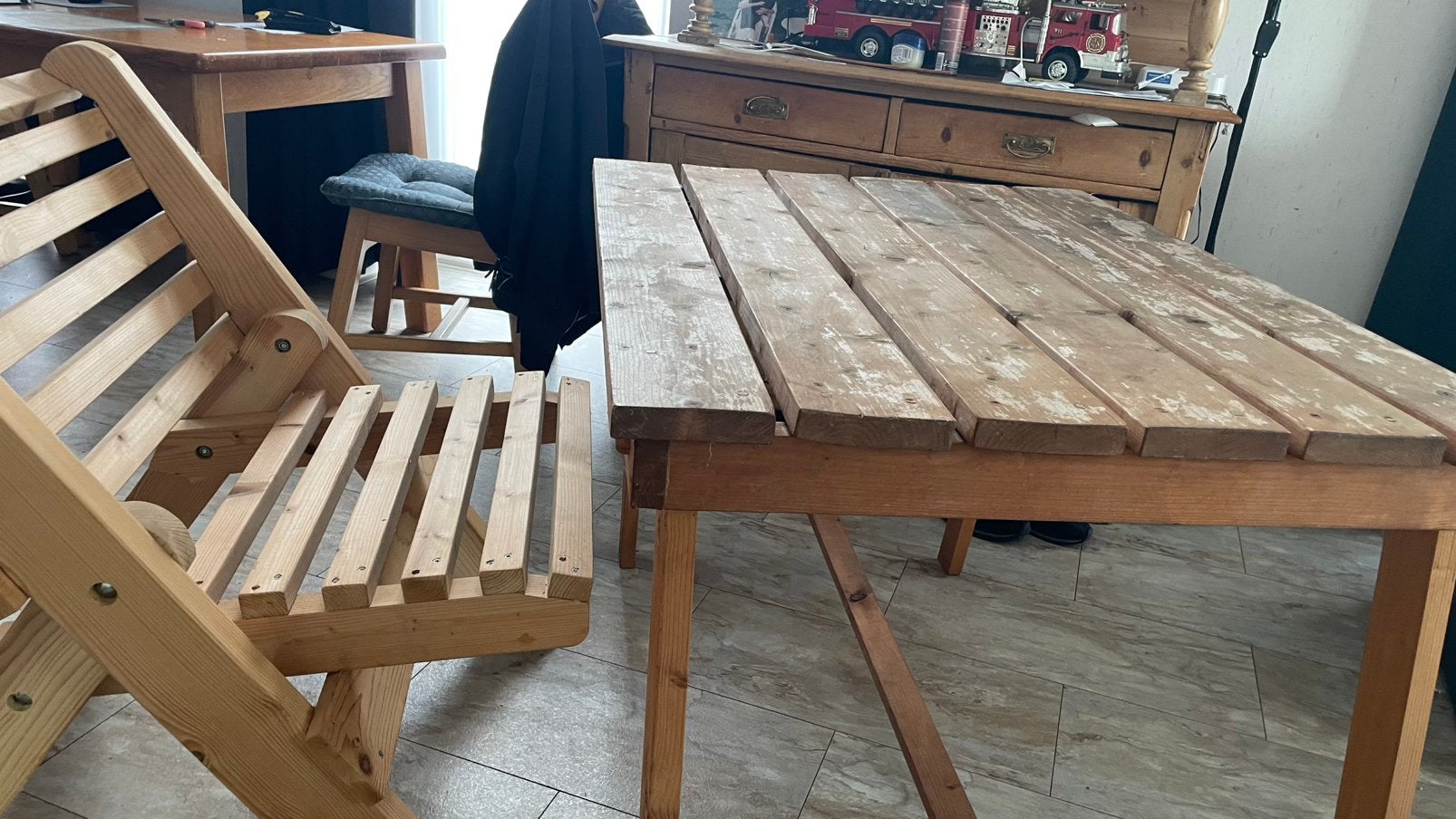 Tuinset, Ophalen, Gebruikt, Hout, 4 zitplaatsen