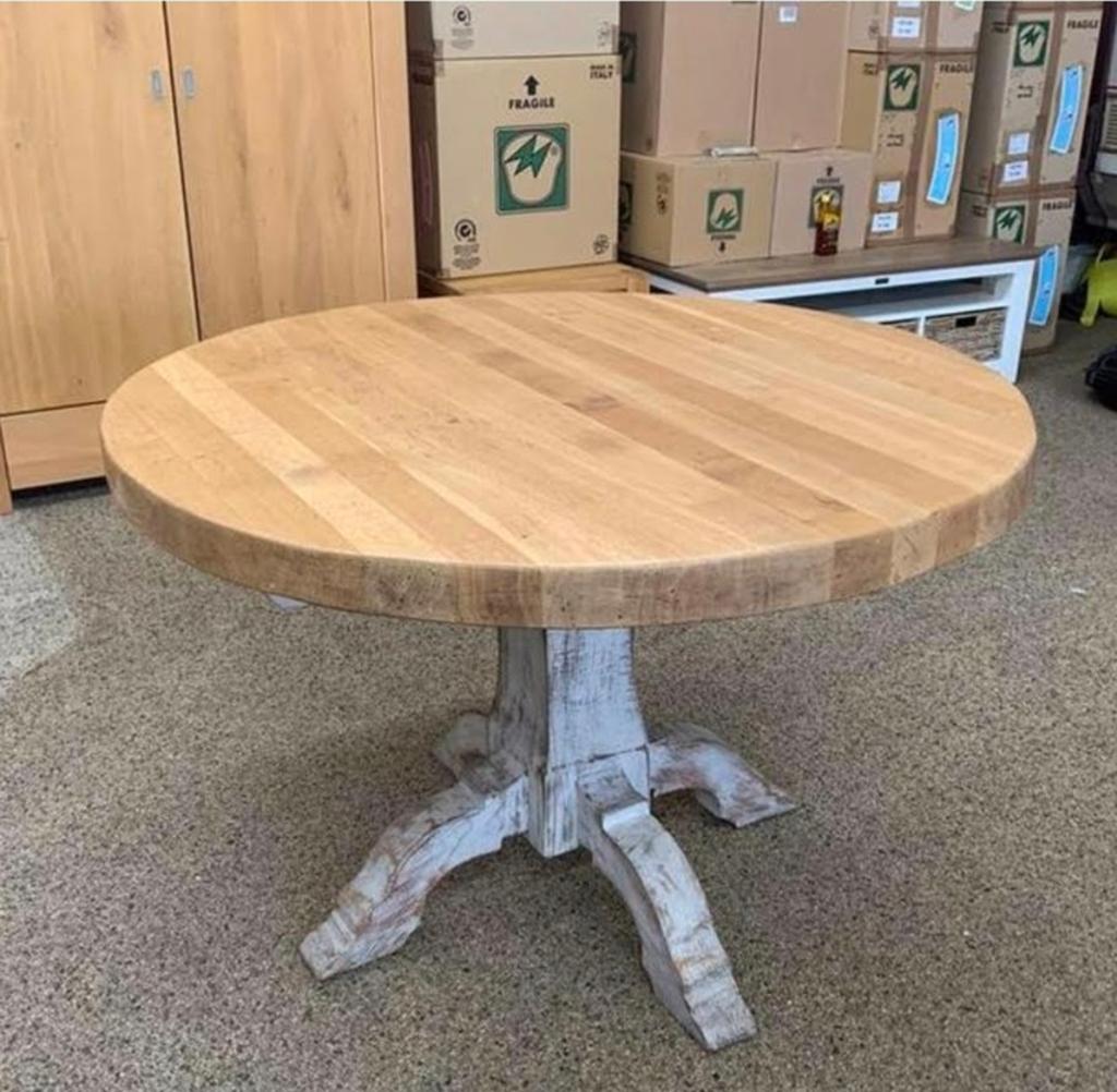 Massief houten kloosterpoot (zonder blad), Ophalen, Minder dan 50 cm, Gebruikt, Landelijk, Rustiek