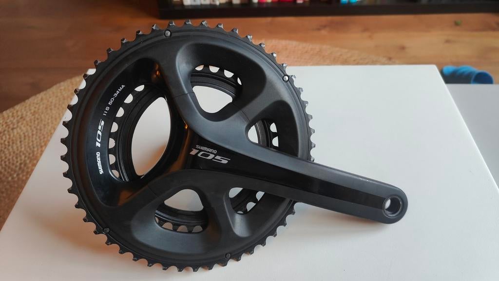 Shimano 105FC5800 crankstel (rechterarm+bladen) 175 mm 50/34, Fietsen en Brommers, Fietsonderdelen, Crankstel of Pedalen, Shimano 105