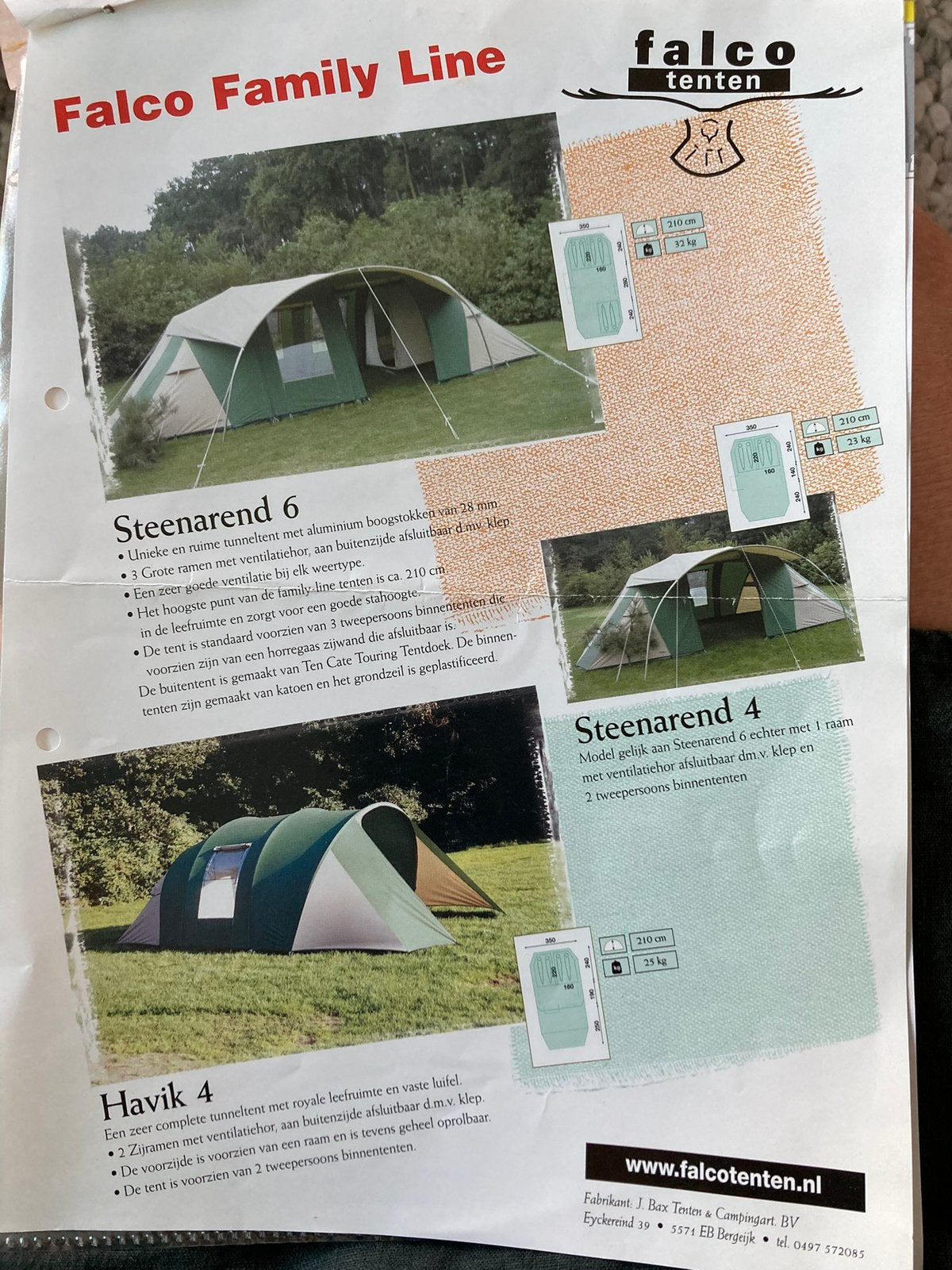 Tent Falco Sperwer 4, Caravans en Kamperen, Tenten, Ophalen, Gebruikt, Tot en met 4