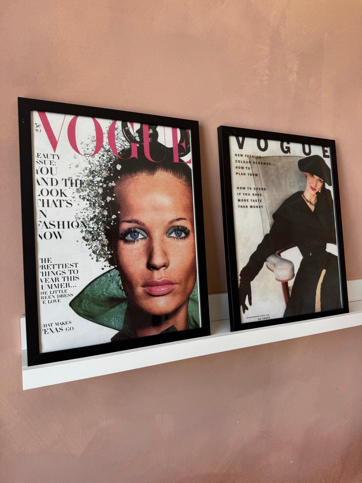 Vogue Cover Prints in Lijst - Set van 2, Ophalen, Minder dan 50 cm, Gebruikt, Print