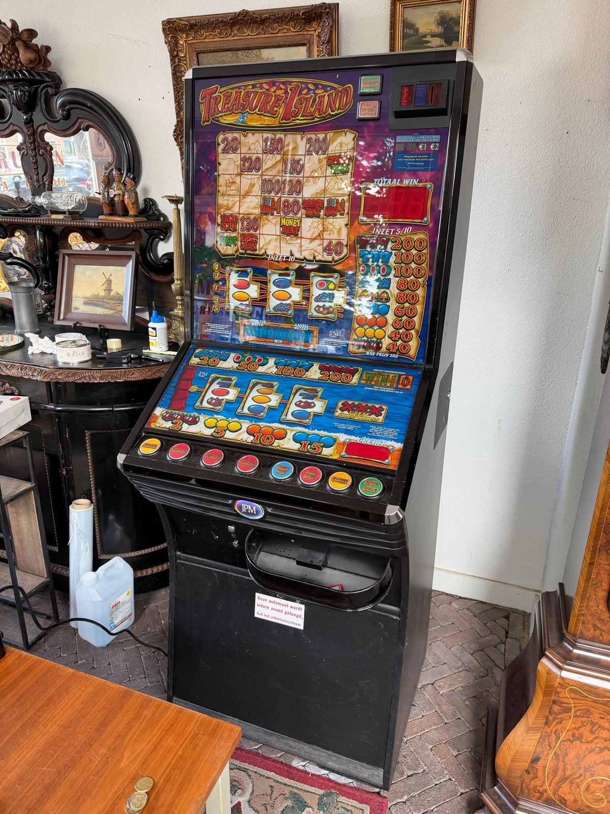 Treasure Island Gokkast - JPM Speelautomaat, Verzamelen, Euro, Ophalen of Verzenden, Gebruikt, Met sleutels