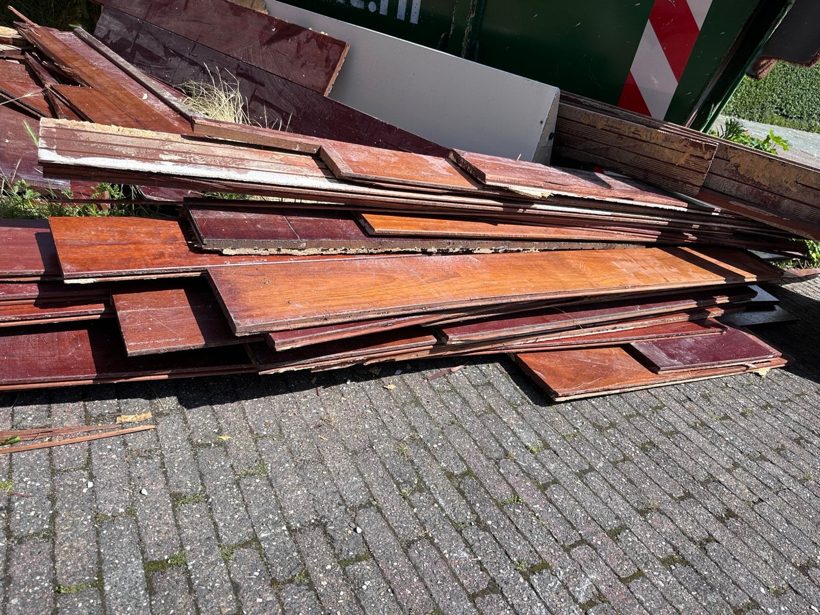 Gratis Mahonie hout vloerdelen, Ophalen, Zo goed als nieuw, Minder dan 180 cm, Planken