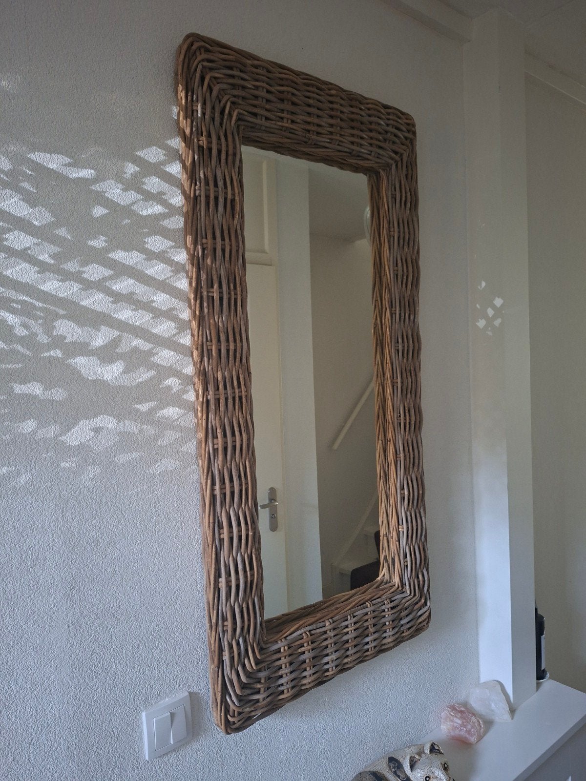 Landelijke Grote Rieten Rotan Kubu Halspiegel Spiegel

Afmet, Ophalen, Rechthoekig, 50 tot 75 cm, Minder dan 100 cm