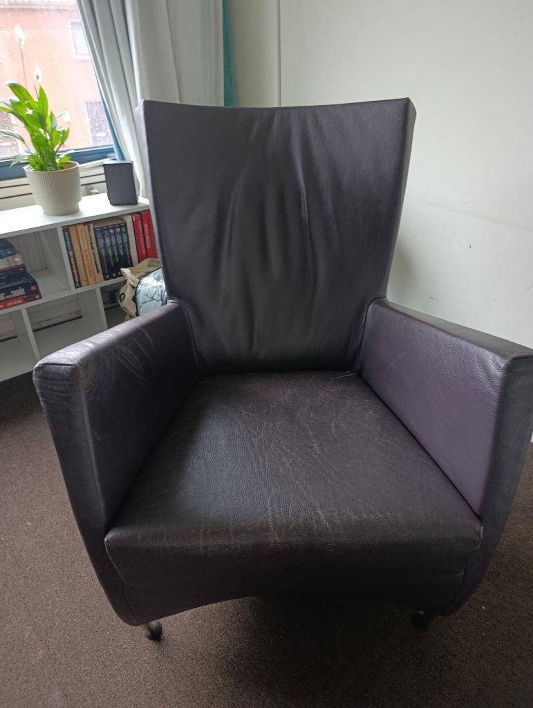 Montis fauteuil Windy 2x, Huis en Inrichting, Fauteuils, Ophalen, Gebruikt, 50 tot 75 cm, Leer