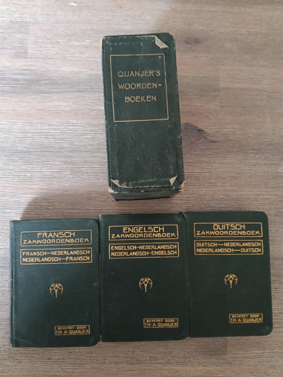 Quanjer's Woordenboeken: Engels, Duits, Frans (3 delen), Ophalen of Verzenden