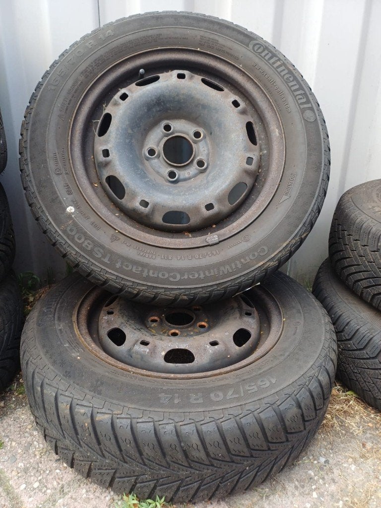 2x Continental Winterbanden met stalen velg 165/70 R14, Auto-onderdelen, Ophalen, Gebruikt, Seat
