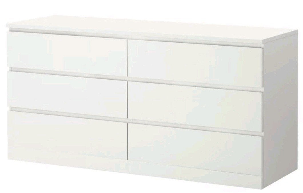 Ikea Malm ladekast, 6 lades, wit, Huis en Inrichting, Kasten | Ladekasten, Ophalen of Verzenden