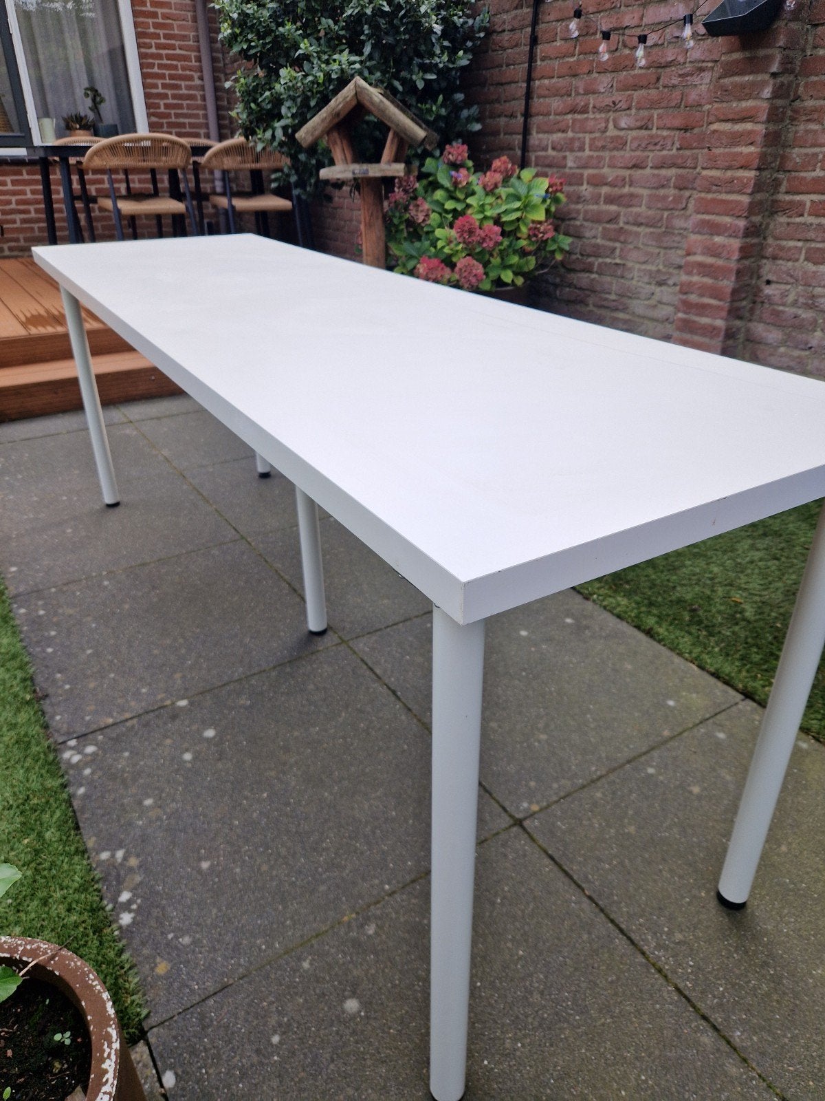 IKEA ADILS Tafel - Wit, met 5 poten, Gebruikt, Modern, functioneel, 50 tot 100 cm, 150 tot 200 cm
