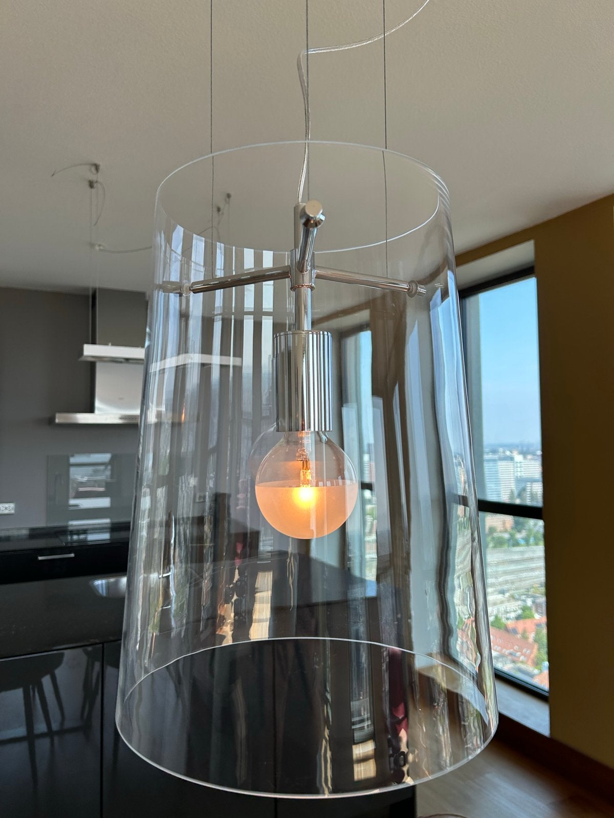 Set van twee Prandina Sera hanglampen, Ophalen, Zo goed als nieuw, Glas