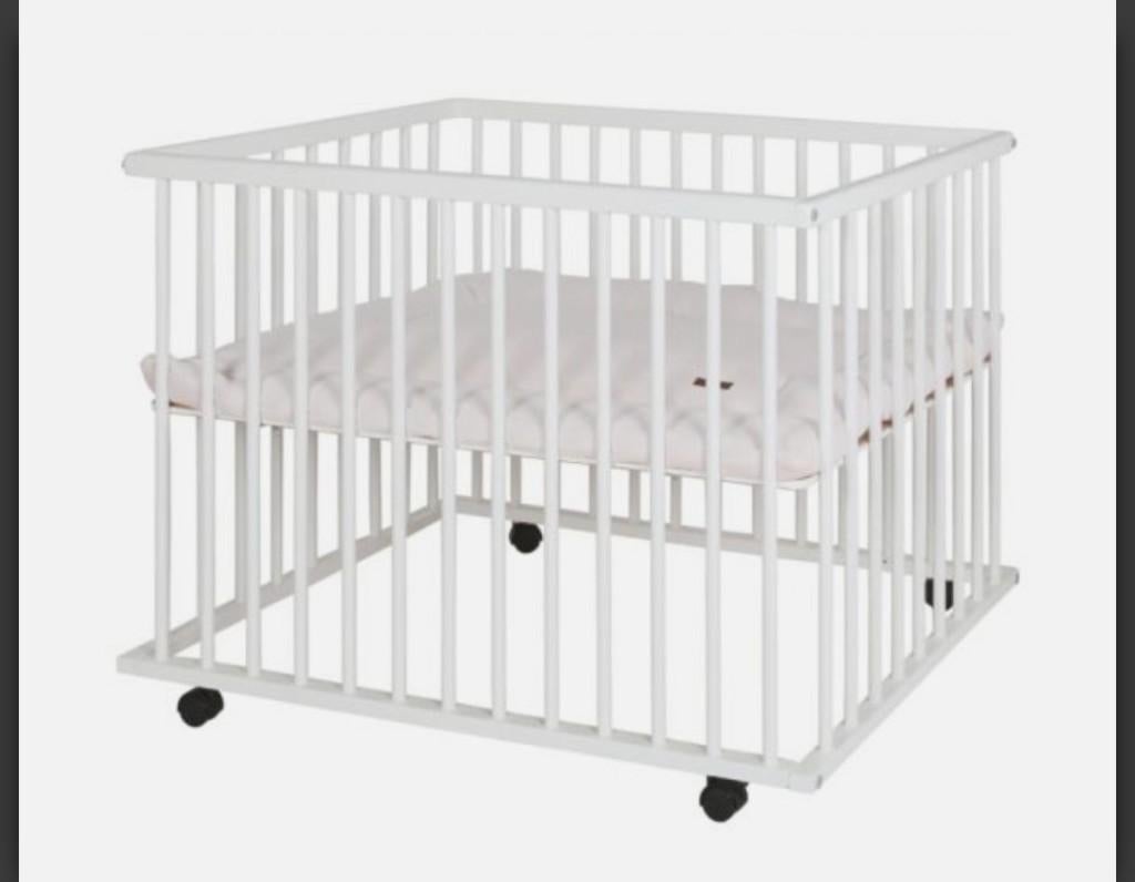 Europe Baby Arike II Box Mat Wit - Babypark, Kinderen en Baby's, Boxen, Ophalen, Gebruikt, Rechthoekig, In hoogte verstelbaar