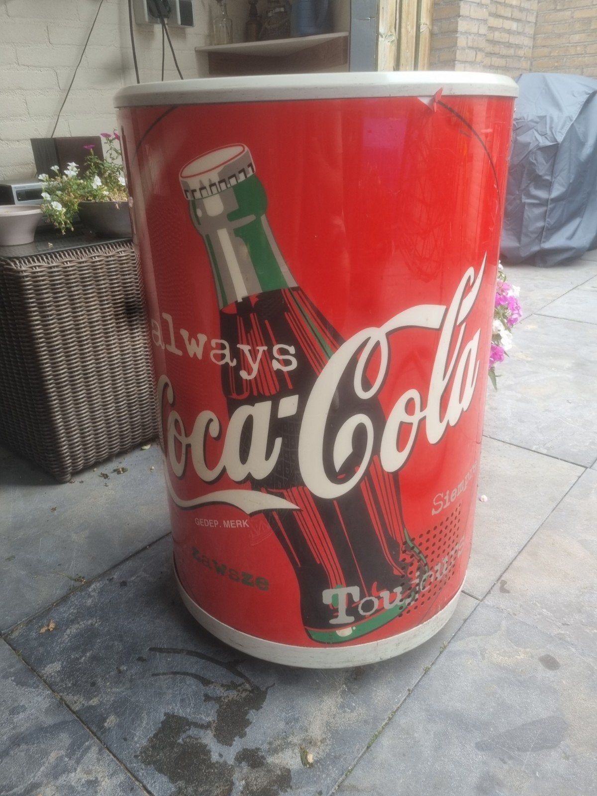 Vintage Coca cola Partycooler op wielen, Verzamelen, Automaten | Overige, Ophalen, Gebruikt
