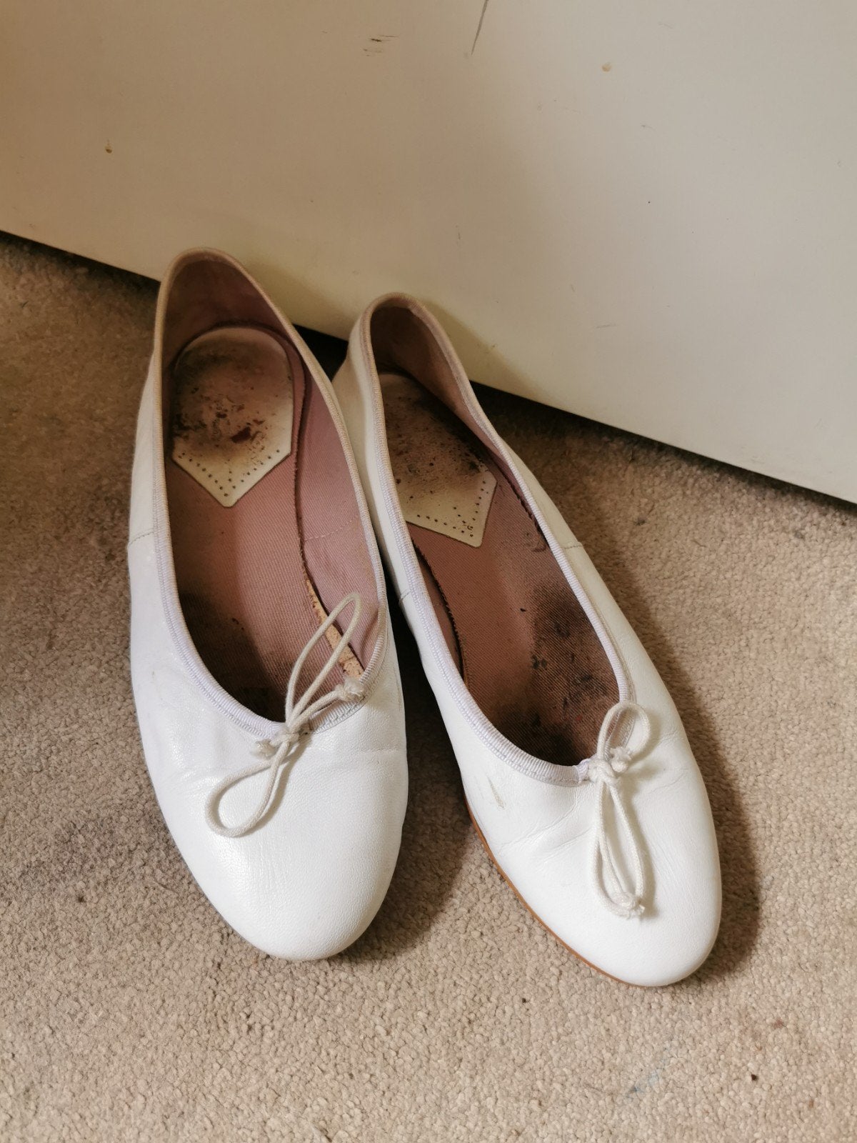 Witte ballerina's - Gedragen, Ophalen of Verzenden, Zo goed als nieuw