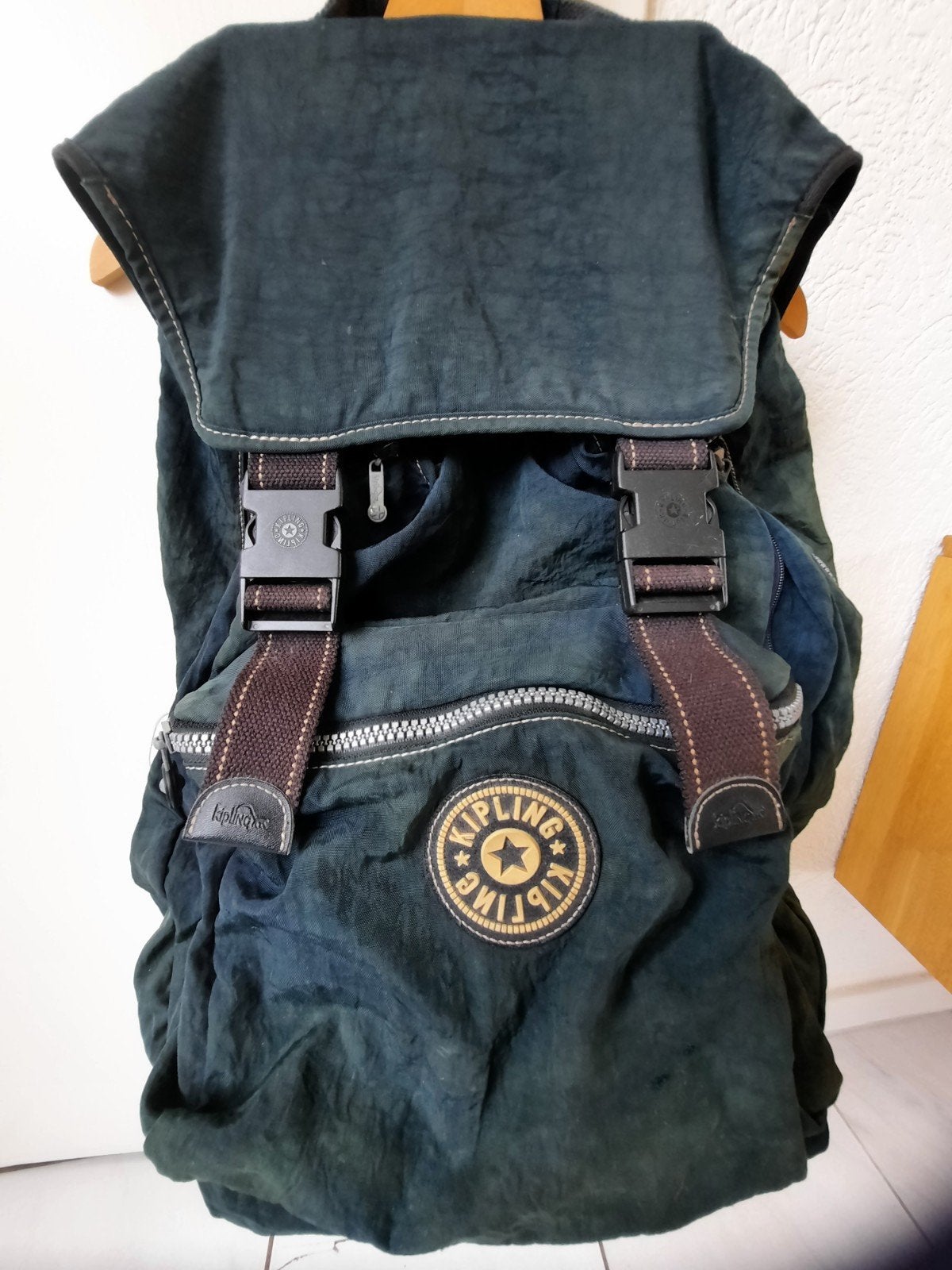 Kipling, schooltas, rugzak, reistas, groen, 27/32 liter,, Sieraden, Tassen en Uiterlijk, Rugtas, 40 tot 50 cm, Ophalen of Verzenden