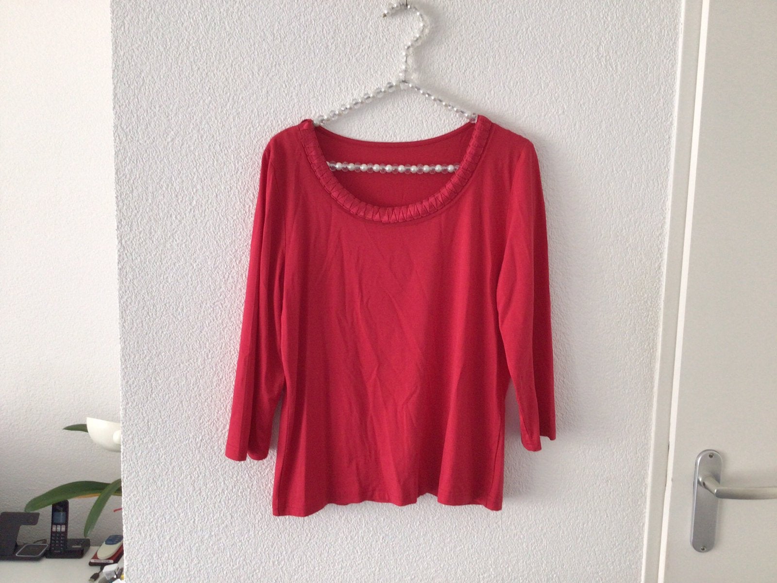 Rood shirt met driekwart mouwen - maat M, Kleding | Dames, T-shirts, Maat 38/40 (M), Ophalen of Verzenden, Zo goed als nieuw, Lange mouw