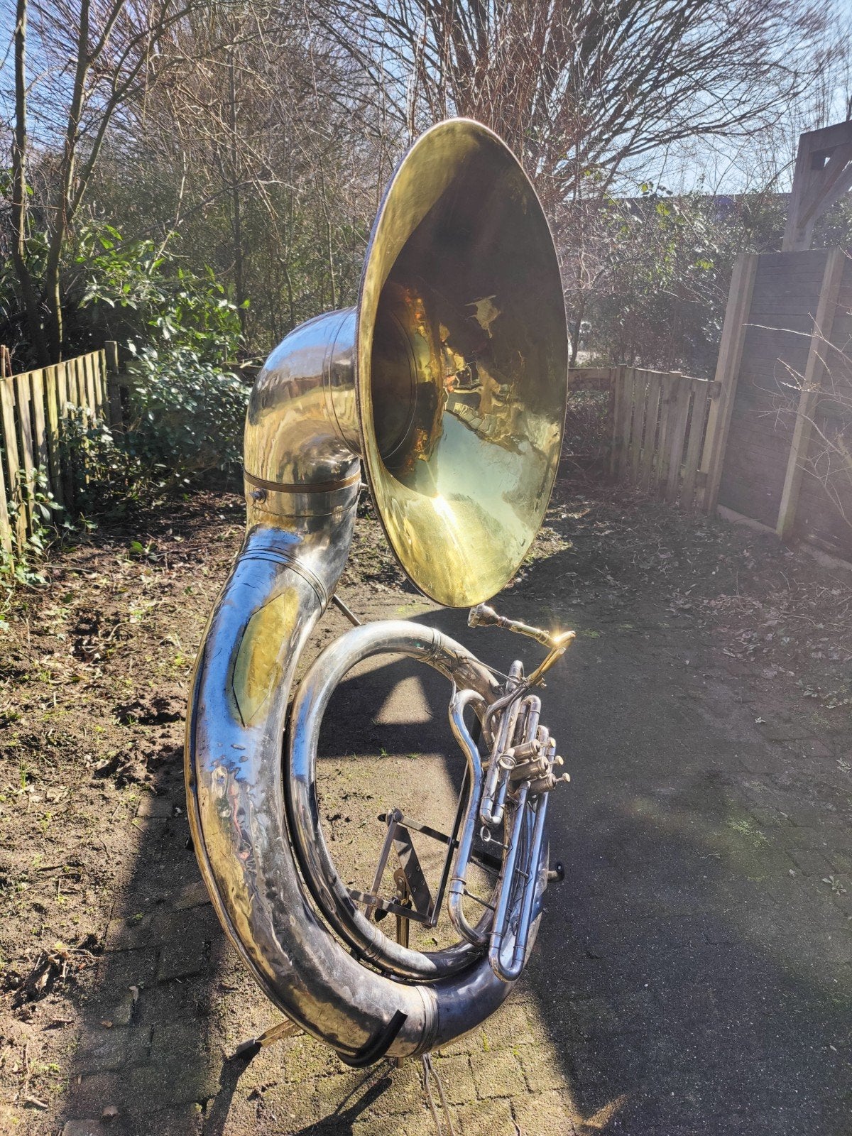 The Martin Indiana Mammoth sousafoon, Muziek en Instrumenten, Blaasinstrumenten | Tuba's, Ophalen, Gebruikt, Bes-tuba