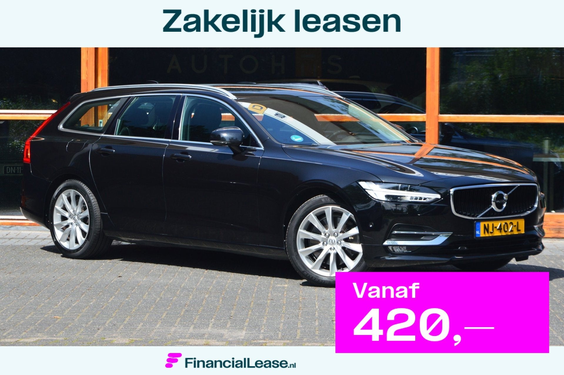 Volvo V90 T5 Inscription | Adaptive Cruise | Stoelverwarming, 15 km/l, 1969 cc, Zwart, 93 €/maand