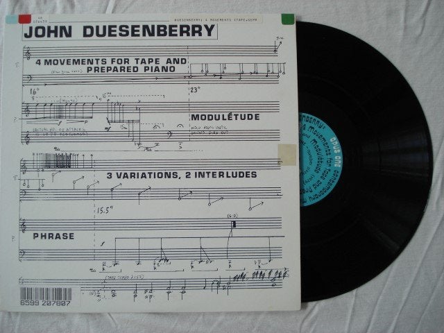 John Duesenberry - 4 movements for tape and prepared piano, LP, Ophalen of Verzenden, Zo goed als nieuw, 12 inch