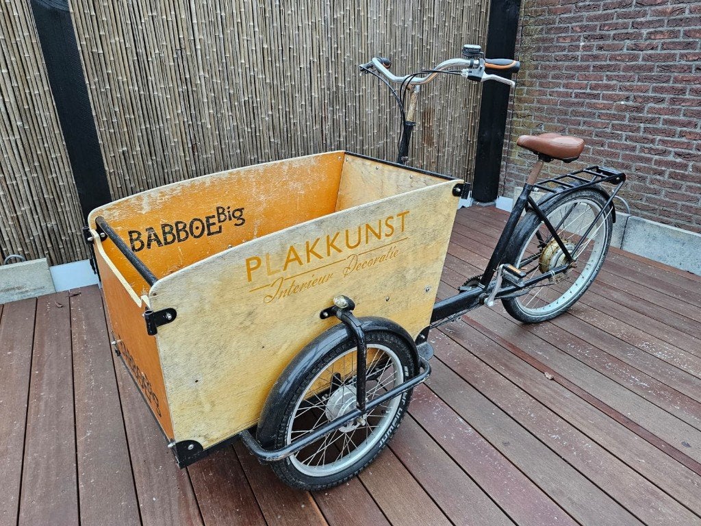 Babboe Bakfiets Big OPKNAPPER, Fietsen en Brommers, 4 kinderen of meer, Gebruikt, Trommelrem, Ophalen