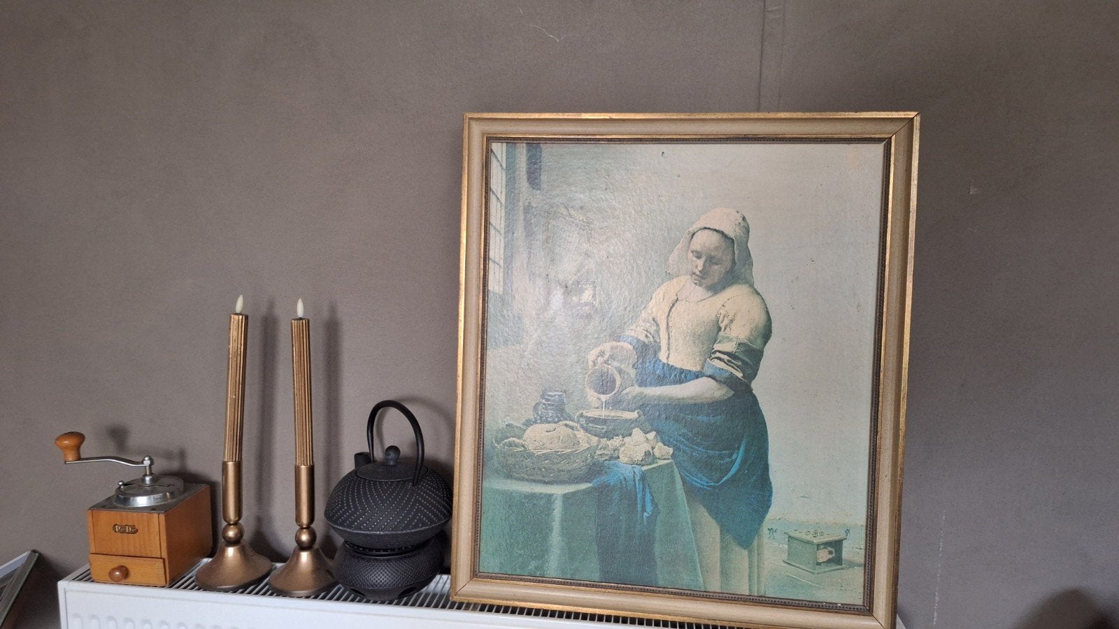 Replica Het Melkmeisje met Houten Lijst (55x62 cm), Antiek en Kunst, Ophalen of Verzenden