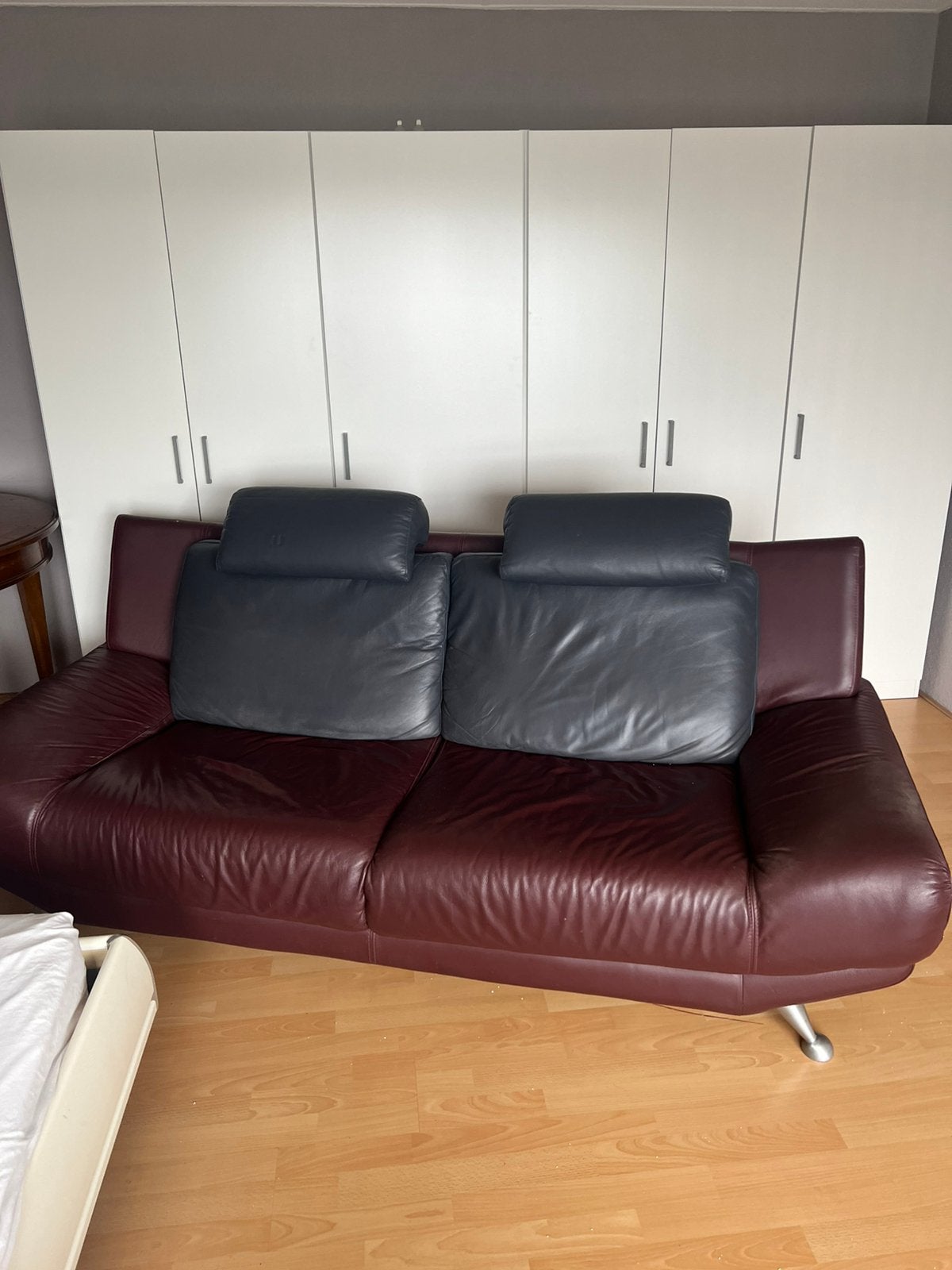 Designer leolux devon leren bank, Ophalen, Gebruikt, Tweepersoons, Rechte bank