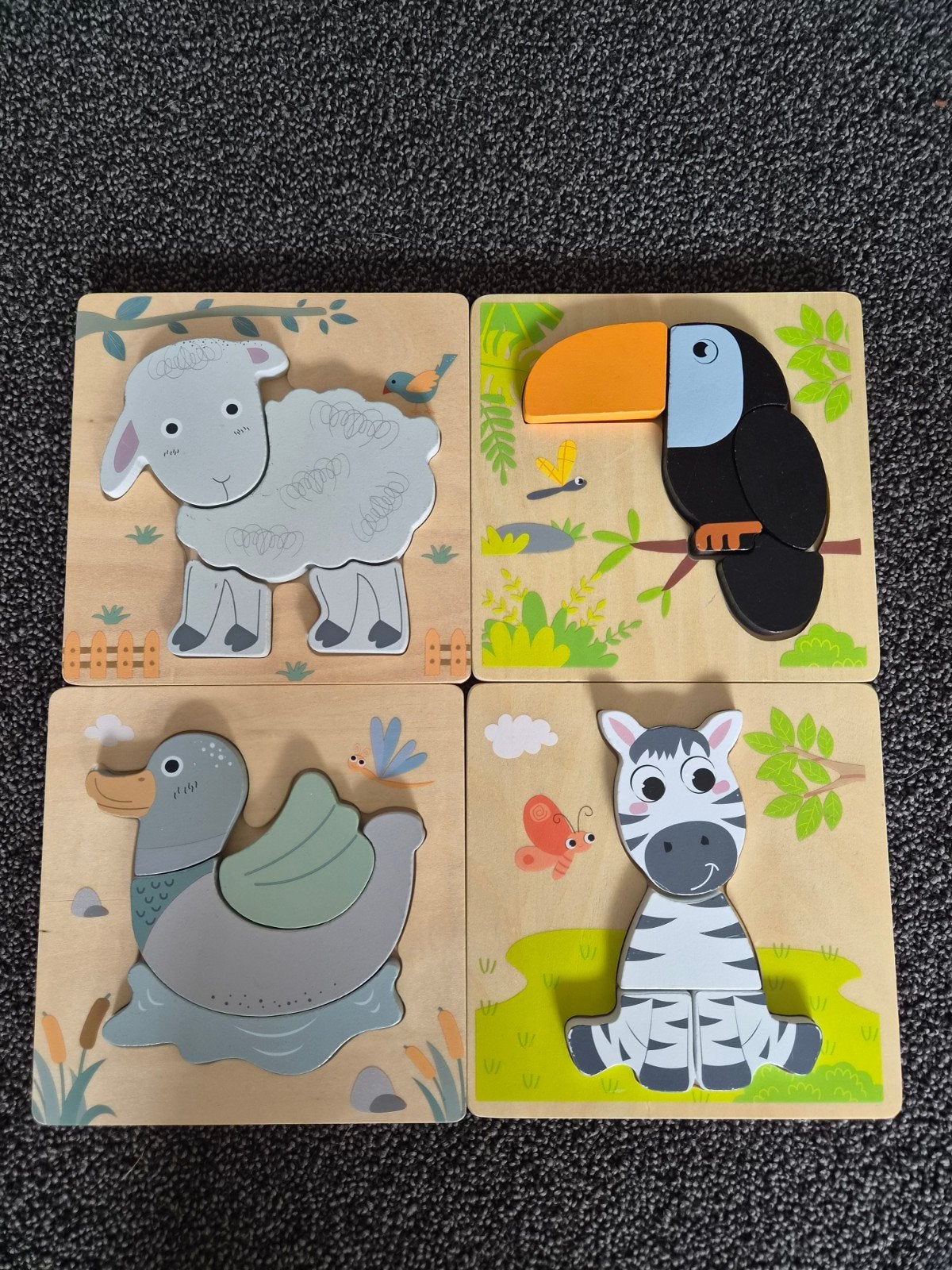 dieren puzzels, Ophalen of Verzenden, Zo goed als nieuw, Van hout, Minder dan 10 stukjes