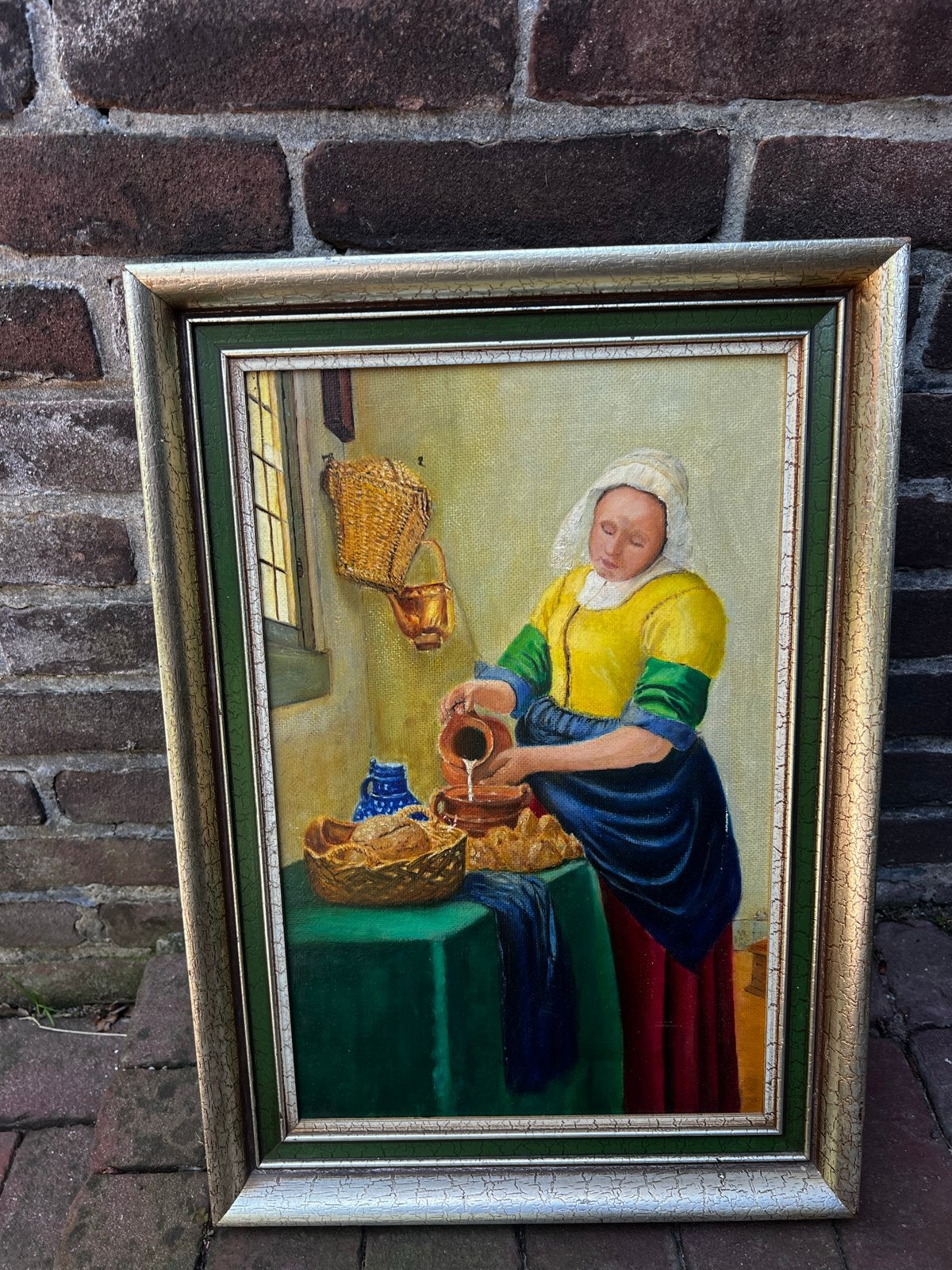Olieverfschilderij 'De Melkmeid' - Johannes Vermeer stijl, Ophalen of Verzenden