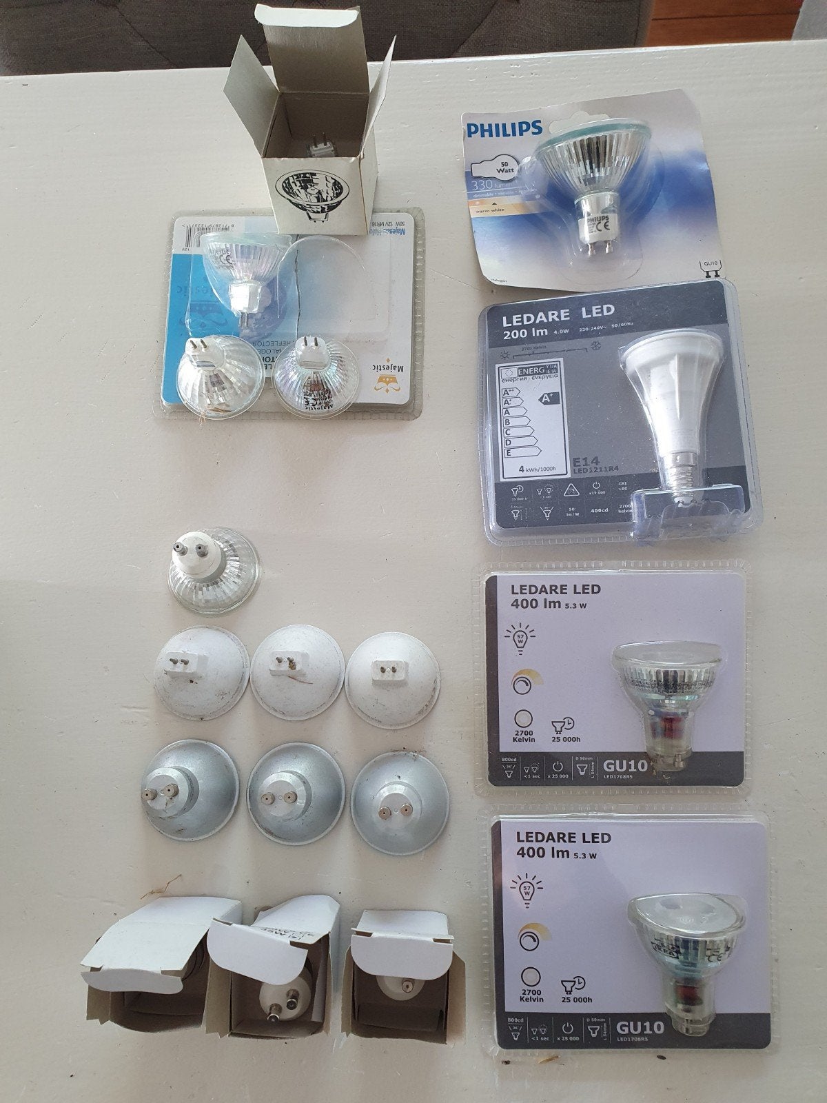 Diverse lampen: LED, halogeen, GU10, E14, Philips, Ledare, Wit, Nieuw, Ophalen of Verzenden, Glas