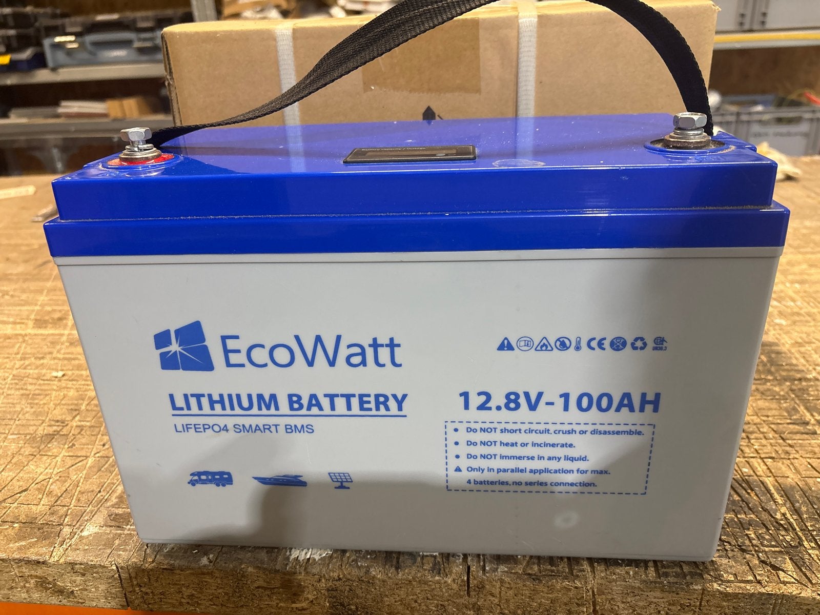 EcoWatt LiFePO4 12V 100Ah Accu met BMS en LCD Scherm, ., Nieuw, Ophalen of Verzenden, .