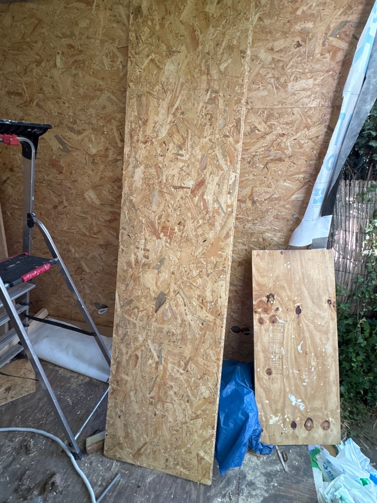 OSB 3 platen 2440x590x12mm - 2 hele, 1 met hoekje eraf, Ophalen, Gebruikt, Minder dan 25 mm, Overige typen
