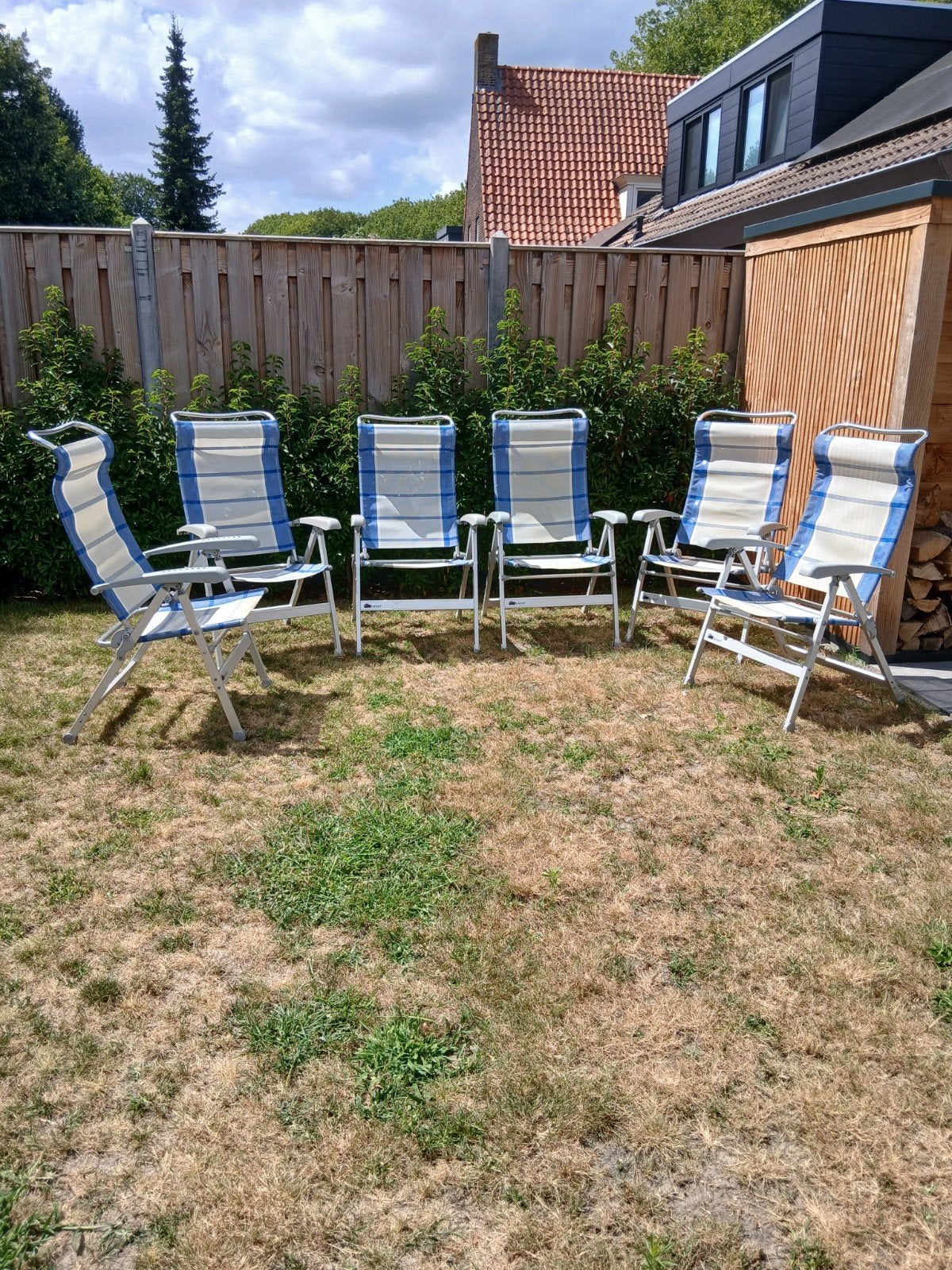 6 Dukdalf campingstoelen - Comfortabel en opvouwbaar, Caravans en Kamperen, Ophalen, Gebruikt, Campingstoel