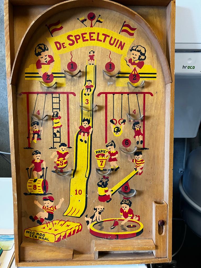 Vintage Flipperkast 'De Speeltuin' Houten Spel, Ophalen, Gebruikt