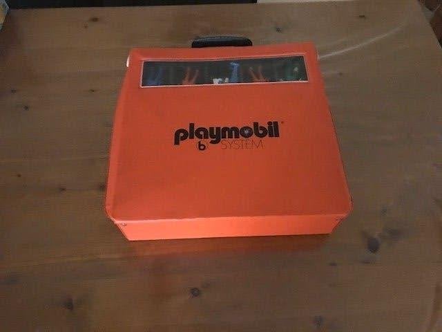 Playmobil - Opbergkoffer gevuld met klassiek playmobil, Gebruikt, Losse onderdelen, Overige typen, Ophalen of Verzenden